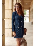 Kleid/Jacke mit Zierketten, Marineblau FG574 – Online-Shop – Boutique